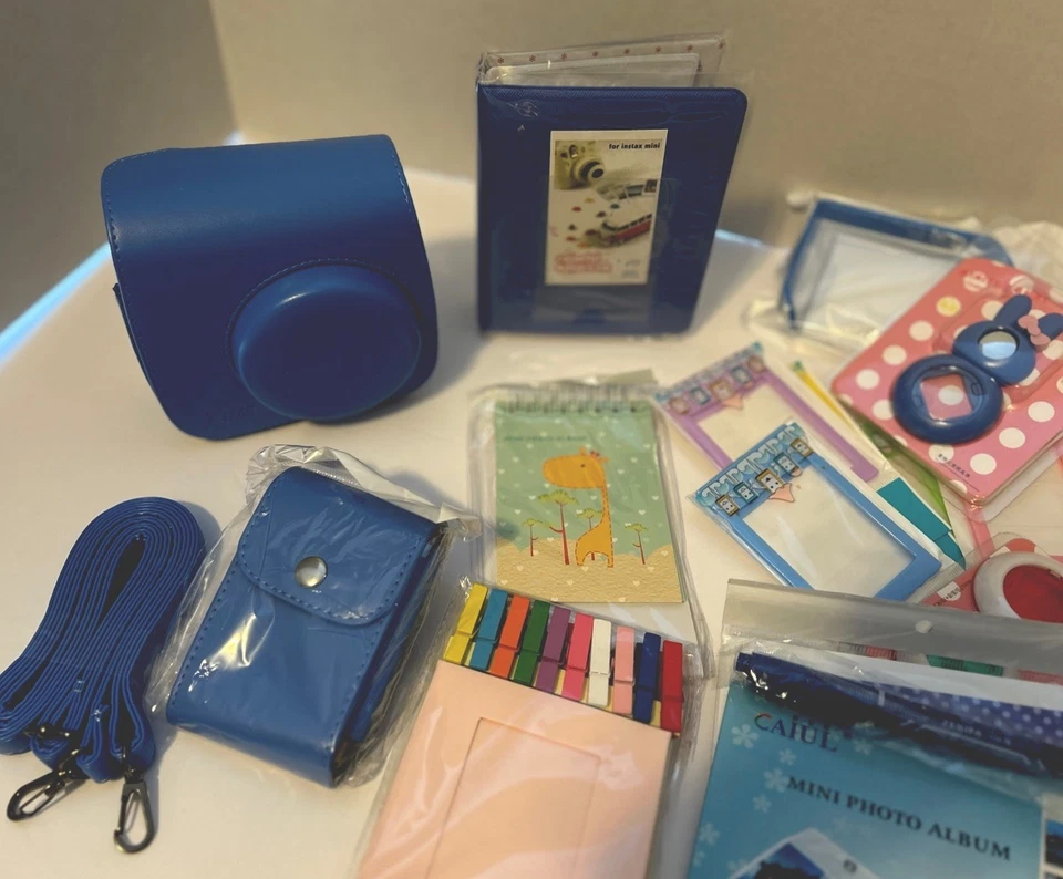 For Fujifilm Instax Mini 8 9 Camera Case Bag Cover Periwinkle Blue & Accessories - Image 2 of 4