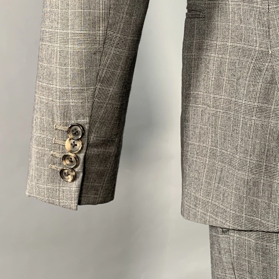 Terno de lapela BAND OF OUTSIDERS tamanho 38 cinza regular glenplaid lã entalhe - Imagem 4 de 4