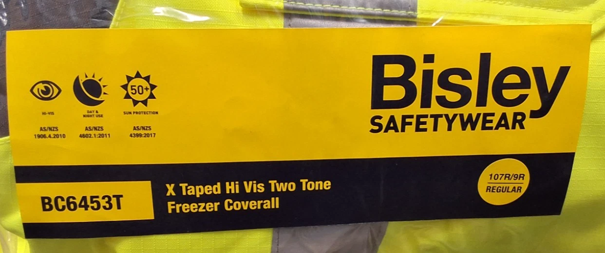 Bisley BC6453T X Taped Hi Vis Two Tone Freezer Coverall Size 107R Insulated NEW image 9