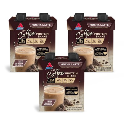 	Atkins Mocha Latte Iced Coffee Protein Shake 15g Protein Keto-Friendly	