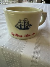Mug Shulton Old Spice Milk Glass Shaving Mug Ship Recovery Salem 1794 MCM