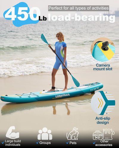 【11'×34"】 Extra Long/Extra Wide Premium Inflatable Stand up Paddle Board (SUP) – - Picture 4 of 12