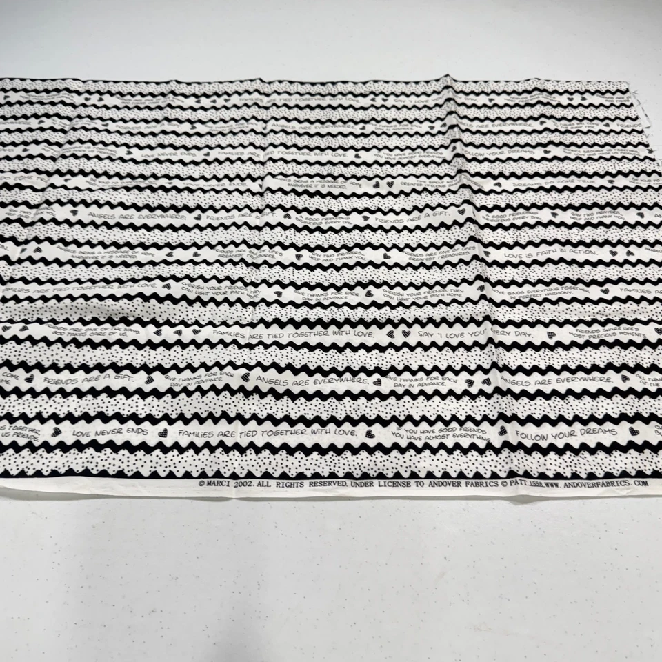 andover quilting fabric cotton black chevron dots  43x37  1 yards 2002 - Image 2 of 4