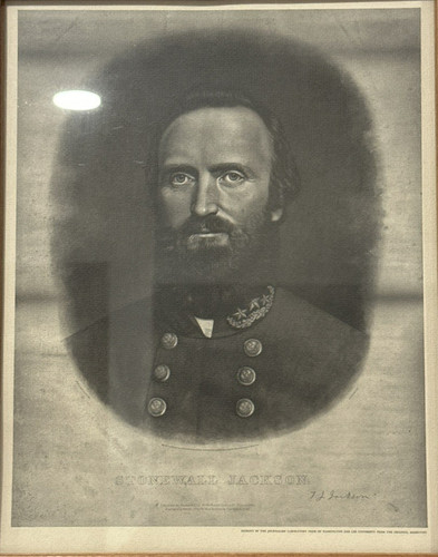 1871 CIVIL WAR Gen. STONEWALL JACKSON ENGRAVING MEMORIAL PORTRAIT by A.B.WALTER
