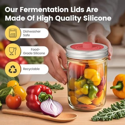 Smart Date und automatische Belüftung Silikon Fermentationsdeckel für Weithalsgläser