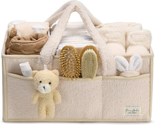 Baby Diaper Caddy Organizer with Handle, Boy  Girl Shower Gift Basket, Portable