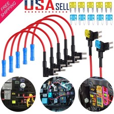 15PCS Fuse TAP Adapter Kit 12V 15 Amp 20Amp Car Add-a-circuit Mini ATM APM Blade