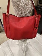 Coach red leather large zip top tote Travel/ Business