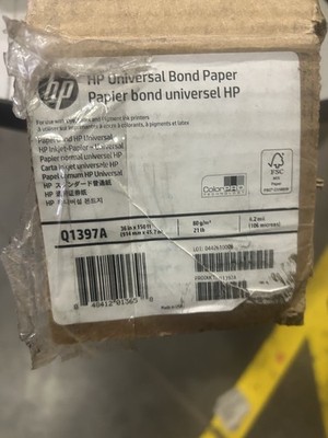 HEWLETT PACKARD HP Q1397A INKJET UNIVERSAL BOND PAPER 36'' X 150' new open box