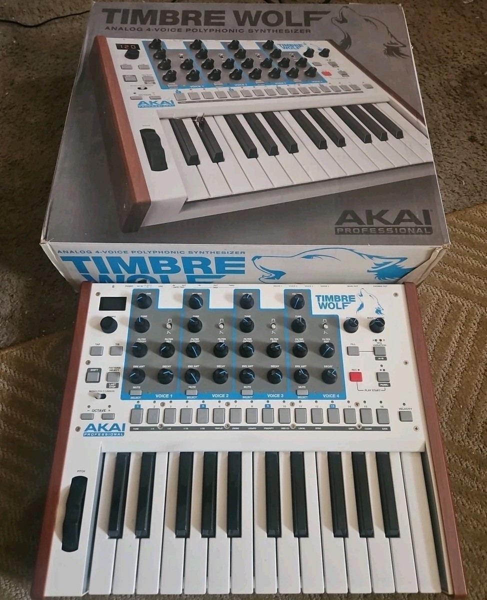 Akai Timbre Wolf 4 Voice Analog Polysynth MIDI sequencer In Box