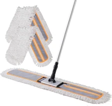 36” Commercial Dust Mop for Hardwood Floor Cleaning, Heavy Duty Push Broom Mop H