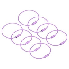 Cable Key Rings 160mm Wire Keychain Twist Loops Purple 8Pcs