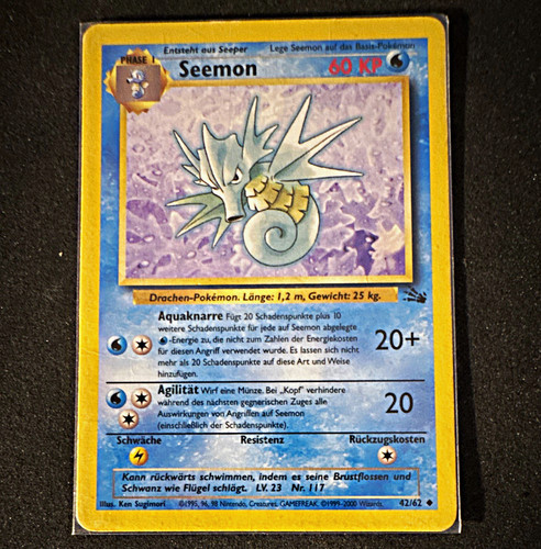 Wizards of the Coast Seemon 42/62 German Pokémon TCG 1999 60 HP Phase 1