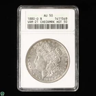 1880-O Morgan Silver Dollar ANACS AU 50 - Vam-21 HOT 50
