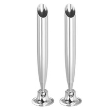 2Pcs Desk Pen Holder, Signing Pen Base Stands Metal Ballpoint Stand, Silver Tone
