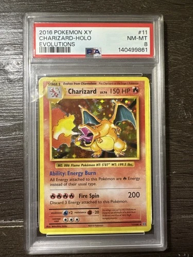 Pokémon Charizard 11/108 Evolutions Holo Rare PSA 8 2016 English TCG