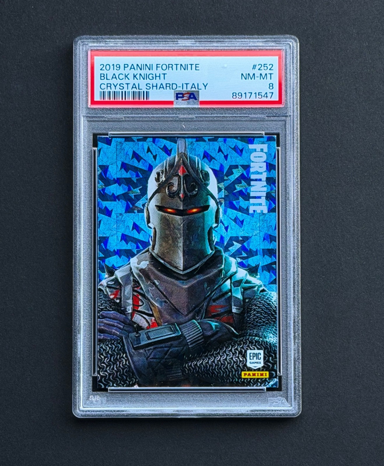 2019 FORTNITE SERIES 1 BLACK KNIGHT CRYSTAL SHARD #252 - PSA 8