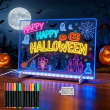 LED Note Board with Highlighters 2 Sets,Doodle Glow Drawing Board,13.7X10 6 M...