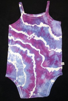 Purple & Blue Geode Ice Dye Tie Dye Baby Girl Bodysuit ~ Sz 24 M