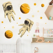 Astronauts Wall Decals Removable Space Exploration Vinyl Stickers for Nursery...