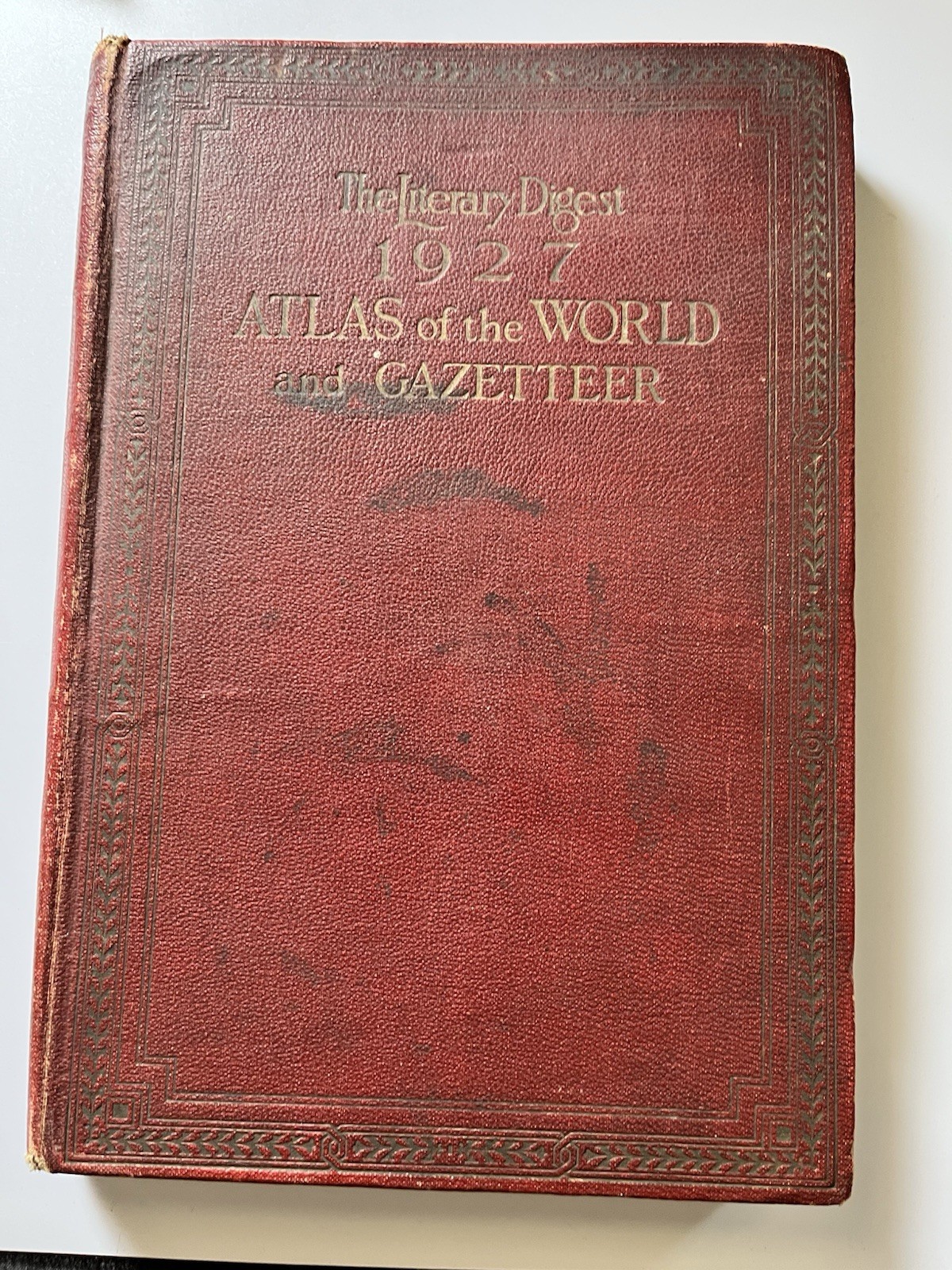 The Literary Digest 1927 Atlas of the World and Gazetteer VGT Some Wear Book