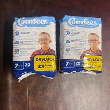 Comfees Baby Diaper Size 7 Over 41 lbs. CMF-7 20 Ct Lot of 2