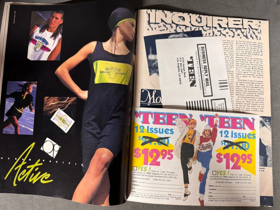 Teen Magazine April 1988 Cult Jam Corey Feldman Molly Ringwald Vol. 32 No. 4 - Image 3 of 4