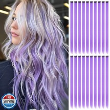 FAYDERS 20 PCS Light Purple Hair Extensions Clip in - 22 Inch Colored Hair fo