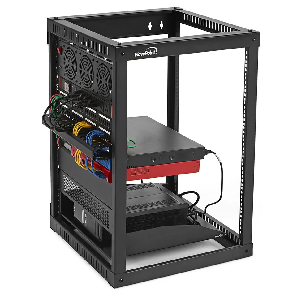 NavePoint 15U Side Load Wall Mount Network Rack, 21" Depth, Side Mount Equipment - Image 4 of 4