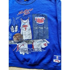 New Jersey Nets 90s NUTMEG crew sweatshirt Locker graphic L blue NBA vintage