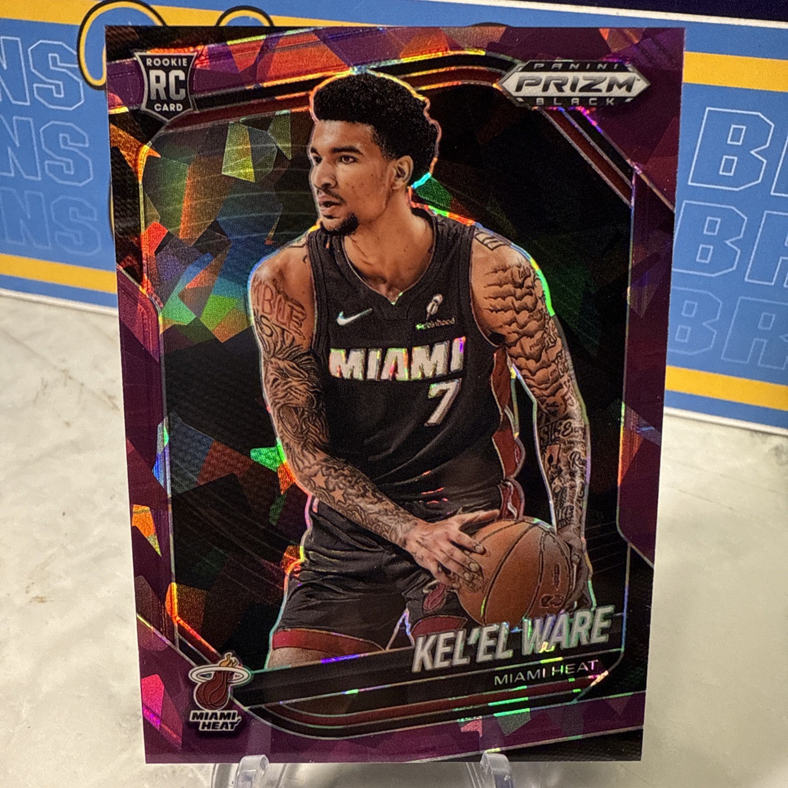 2024-25 Prizm Black Kel’El Ware (RC) Purple Ice Prizm #156 /149 Miami Heat