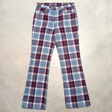Vintage 1960s/70s Levi  s Plaid Pants Fits 32x32 Bootcut Flare Bell-Bottoms Golf