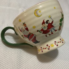 Cath Kidston Retro Christmas Santa Hug Mug Holiday 11.5oz LONDON Red Green NEW