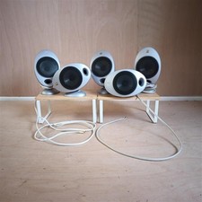 KEF “Egg” Style Satellite Speakers – Silver – Set of 5 – Untested