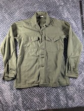 Vintage US Army OG-107 Shirt Mens M 15 1/2 X 35 Sateen Vietnam 60s 8405-782-3018