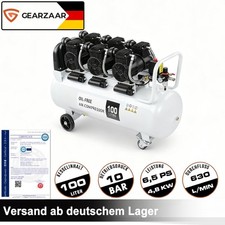 6,5 PS Flüsterkompressor Kompressor 100L Druckluftkompressor 4800W 10 Bar Silent