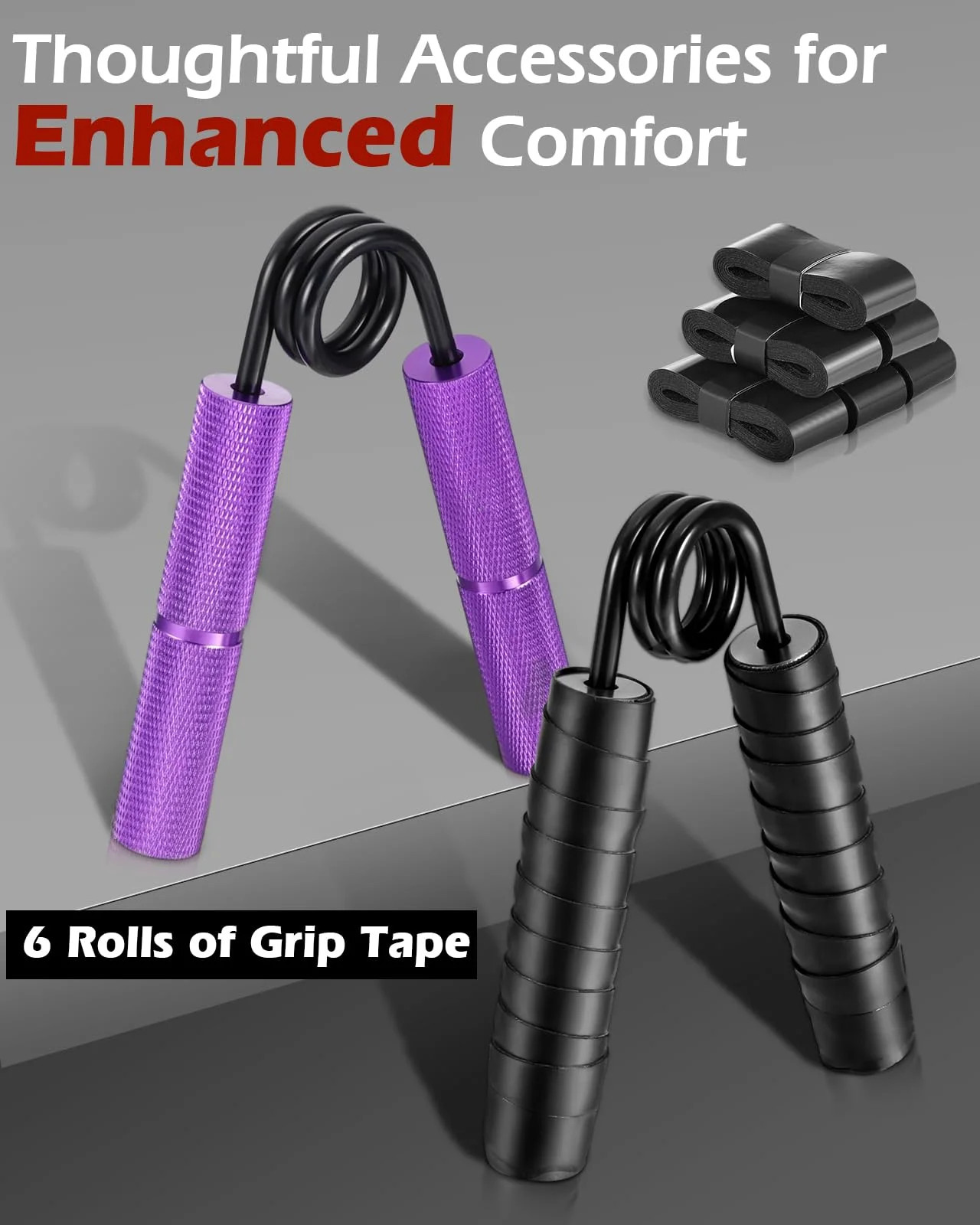 Hand Grip Strengthener, Adjustable Resistance Hand Grip Strength Trainer, Non-Sl