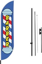 15FT Feather Flag Pole Kit HD Print Polyester Swooper Banner for Salon US Made