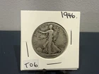 1946-D Walking liberty half dollar coin slightly toned 90% silver (T-06)