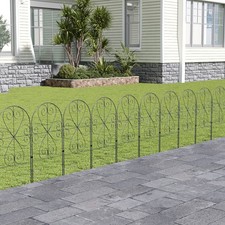 10Pack Palisade Lawn Edge Border Garden Metal Edging Fencing Grass Panel Barrier