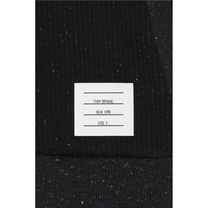 Thom Browne Felpa con Cappuccio Uomo 4 Bar Loopback in Seta Zip Nero 135828423