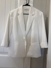 kasper blazer White Single Button Sz 16 CC18 