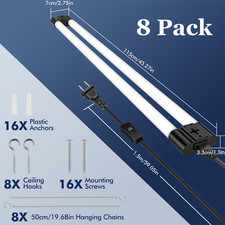8PACK 4FT LED SHOP LIGHT 6500K Daylight Fixture Utility Ceiling Lights Garage