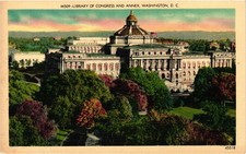 WASHINGTON DC Library of Congress & Annex Vintage Postcard