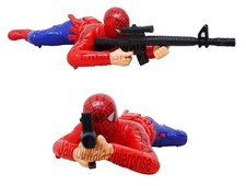 Spiderman Toy Crawls With Gun And Shooting Sound