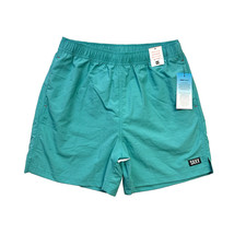 SAXX Men Nylon Swim Shorts Teal Blue Go Coastal Volley Medium Performance NWT