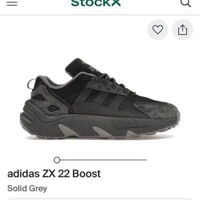 adidas ZX 22 Boost Solid Grey Men's Athletic Sneakers Lace Up Sports Low Top