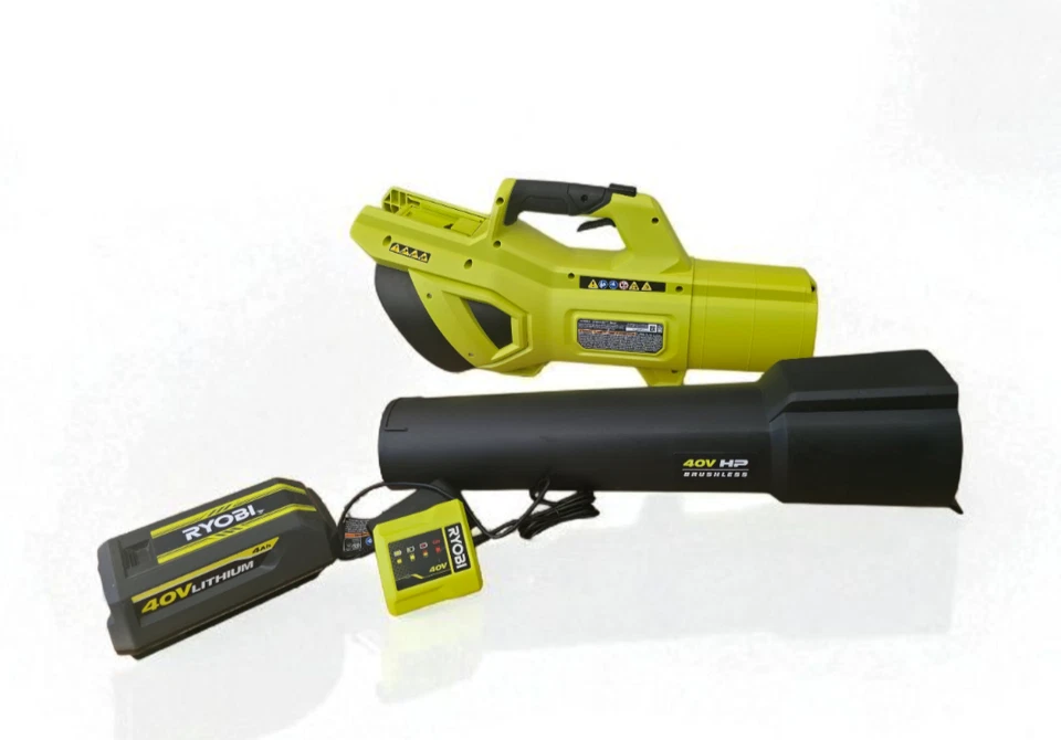 Soplador de hojas Ryobi 40V HP sin escobillas 650CFM 160 MPH con batería y cargador RY404014BTL Foto 2 de 4