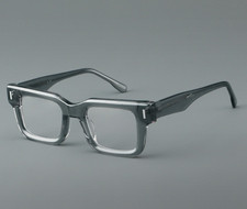 Classic Clear Gray Fashion Square Bold Acetate Reading Glasses Frames Spectacles