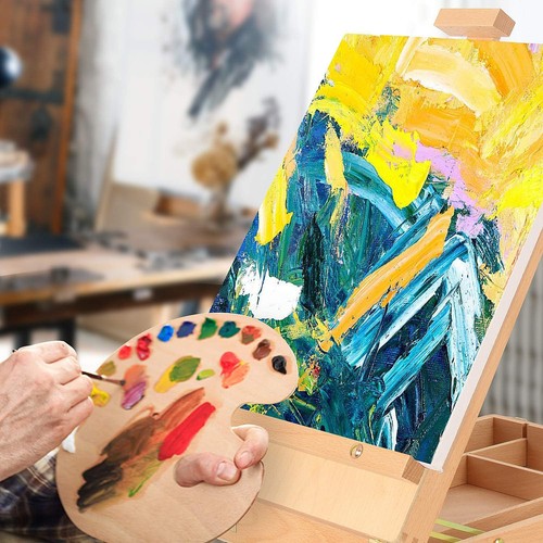 Holz Kunst Zubehör Box Staffelei Tischplatte Skizzenkasten zum Malen Zeichnen - Bild 2 von 6